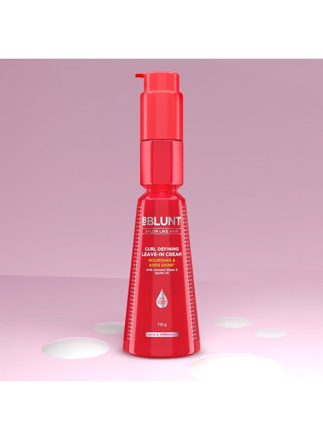 BBLUNT Curl Defining Leave-In Cream for Curly Hair | Leave-In Conditioner For Frizzy, Dry, Wavy Hair | Defines Curls | Gives Nourished Shiny Curly Hair | With Shine Tonic | For Men & Women | 150 g - Image 2